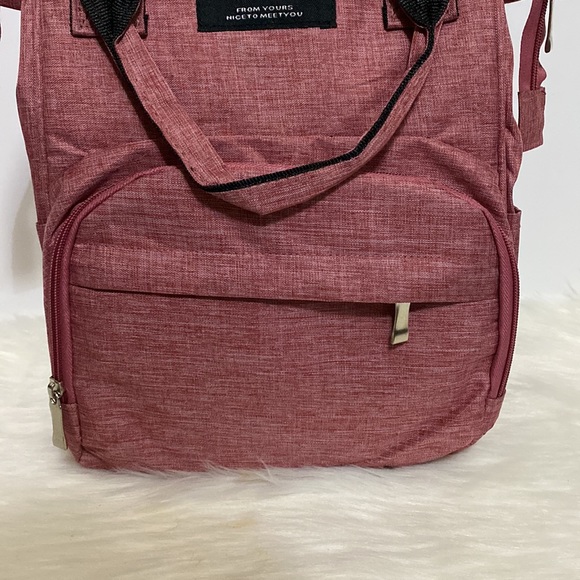 Baby Diaper Bag Maroon With Gray interior NWOT - Picture 3 of 11